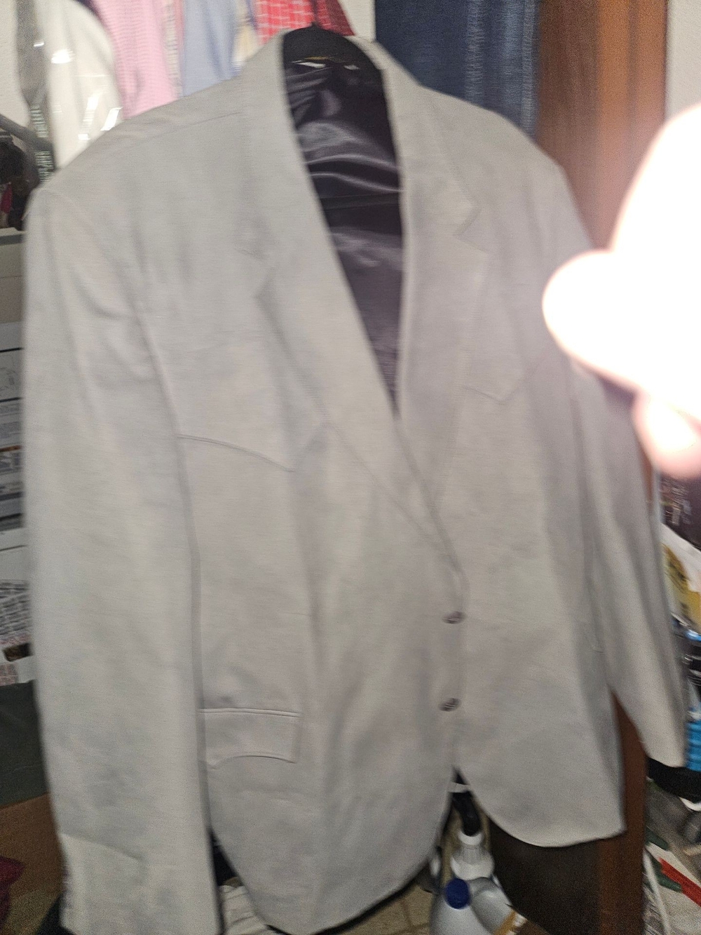 Classic Light Gray Suede Blazer - Single-Breasted Sport Coat